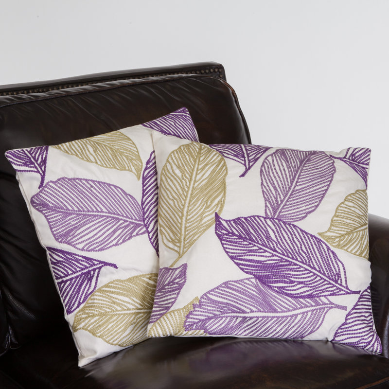 Embroidered Linen Throw Pillow