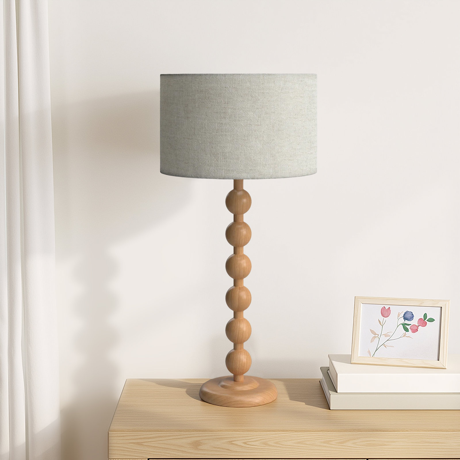 Levy Solid Wood Table Lamp, Natural