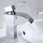 Robinet de lavabo de salle de bain - Poignée, lavabo contemporain à fixation sur comptoir à 1 trou