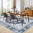 Washable Boho Vintage Distressed Area Rug, Low Pile Non Slip Foldable Printed Indoor Carpet, Belgian Velvet, Dark Blue Tone, 3'x5'-1181343546-1181343536