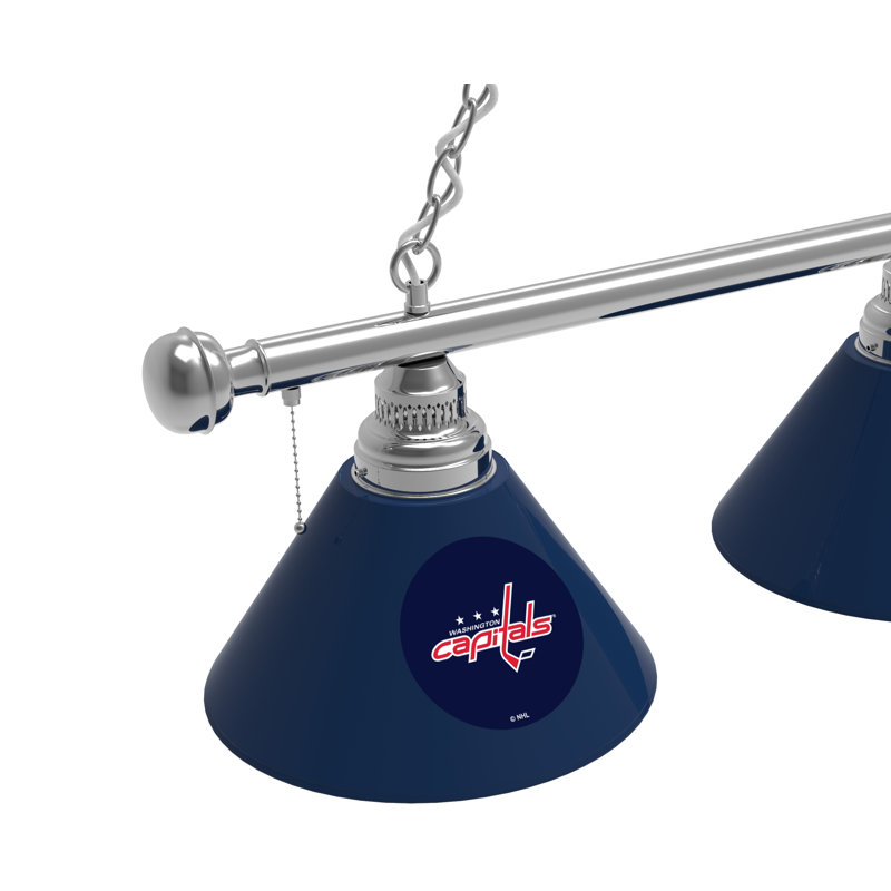 3 - Light Pool Table Lights Pendant, Chrome, Washington Capitals