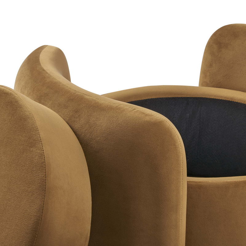 Modway Nebula Upholstered Performance Velvet Ottoman, Brown Velvet