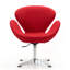 Fauteuil ballon pivotant rembourré en laine Raspberry-25675678