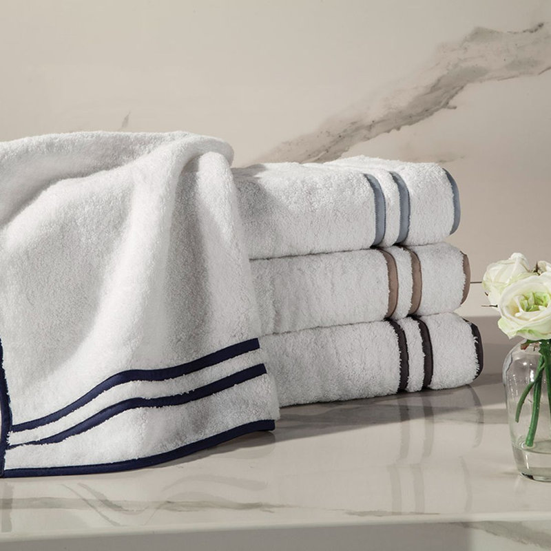 Ribbons 2-pc Face Towel Set, White/Oyster
