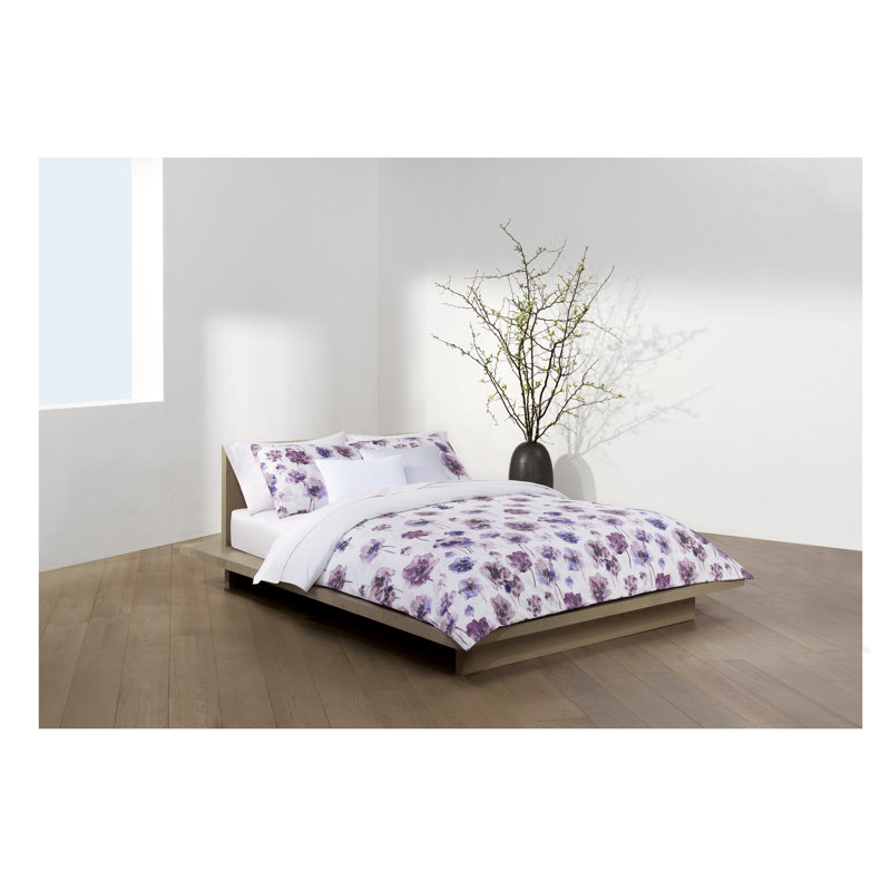 Watercolor Bloom 300 TC Duvet Cover, King Duvet Cover
