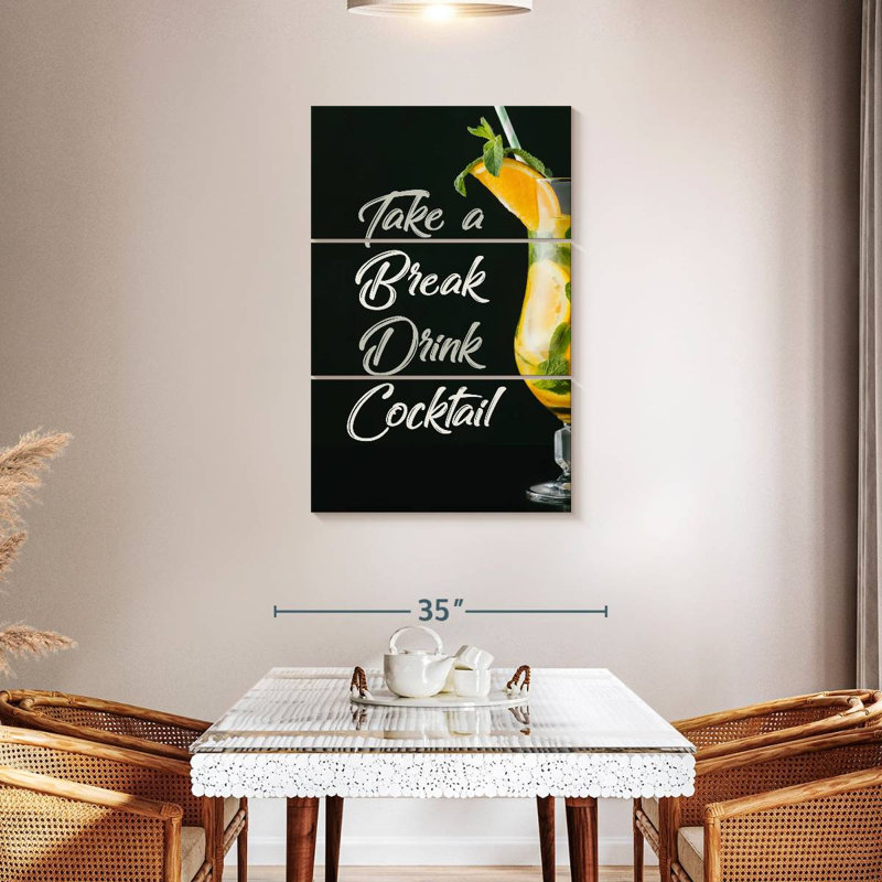Tergel Drink Cocktail Typography, 38" H x 24" W