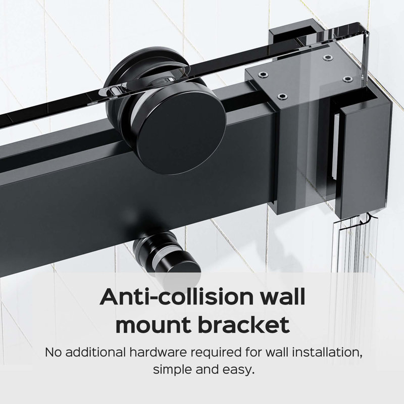 6 Set Frameless Double Sliding Shower Door,Tempered Glass Door