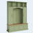 4-in-1 Farmhouse Hall Tree with Storage Bench, Adjustable Shelves & Golden Hooks, Green-364311872