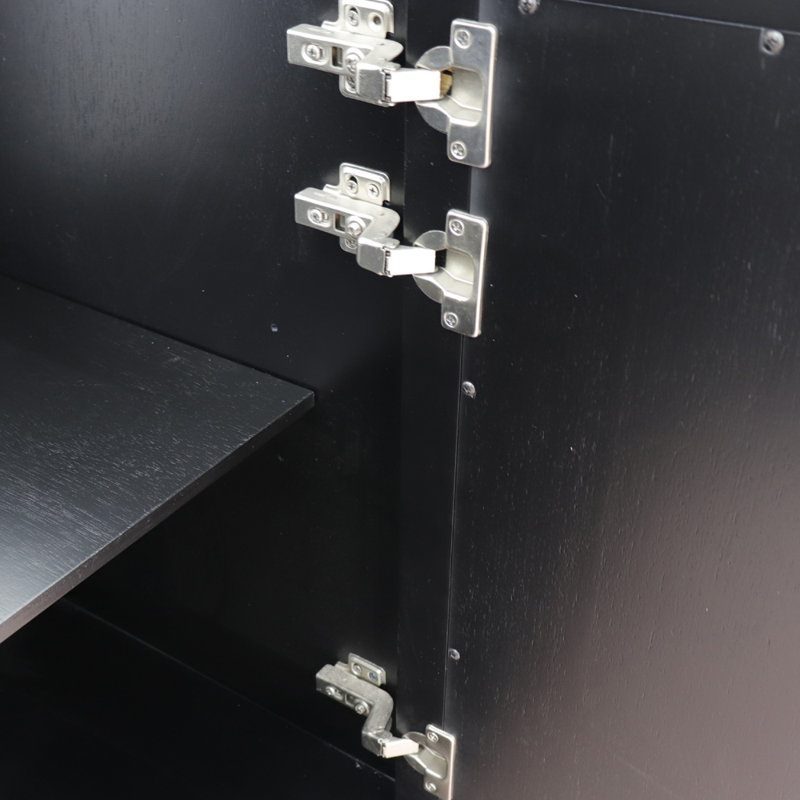 Schreck 43'' Single Bathroom Vanity with Top with Mirror, Black, White
