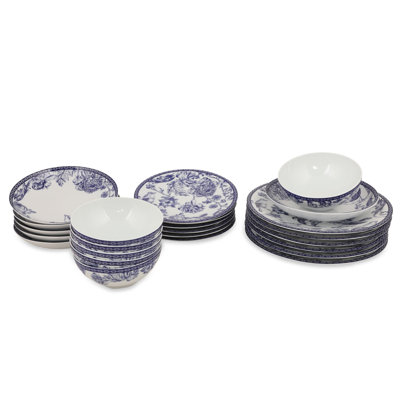 Trappe Porcelain China Dinnerware Set 24 Piece - Service for 6