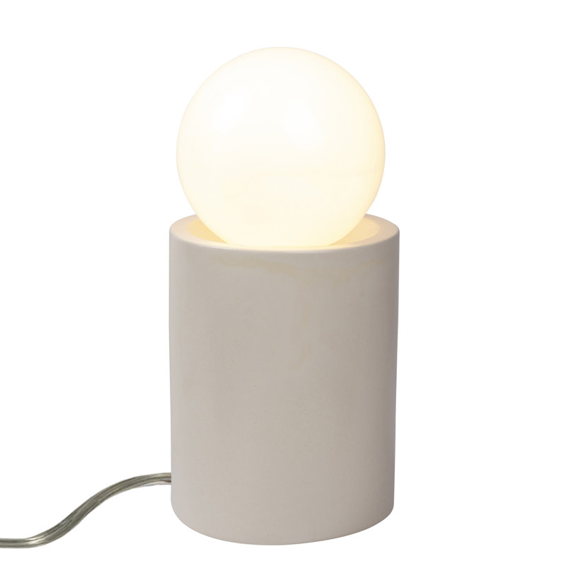 Lampe de table Rachid, H 11,5 po x l 5,5 po x P 5,5 po, Blanc mat