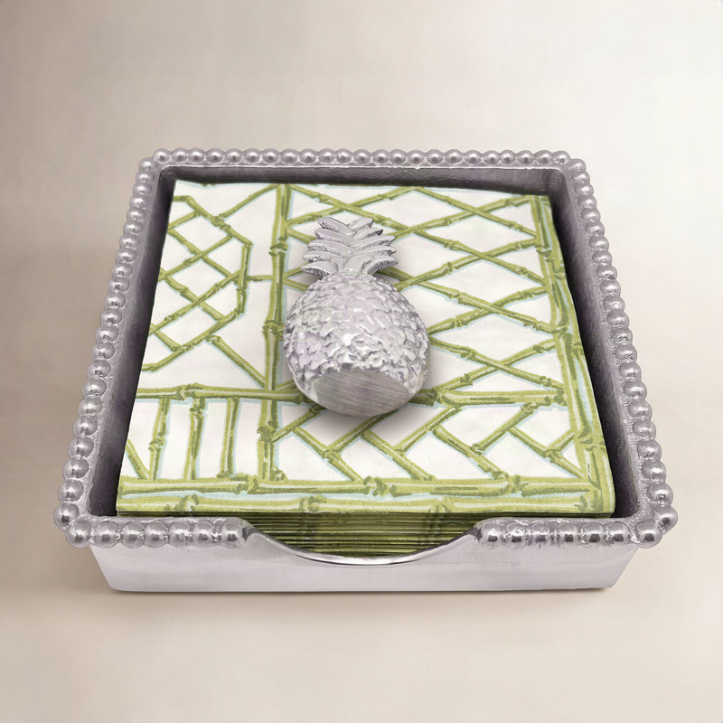 Palmy Nights Pineapple Beaded Napkin Holder