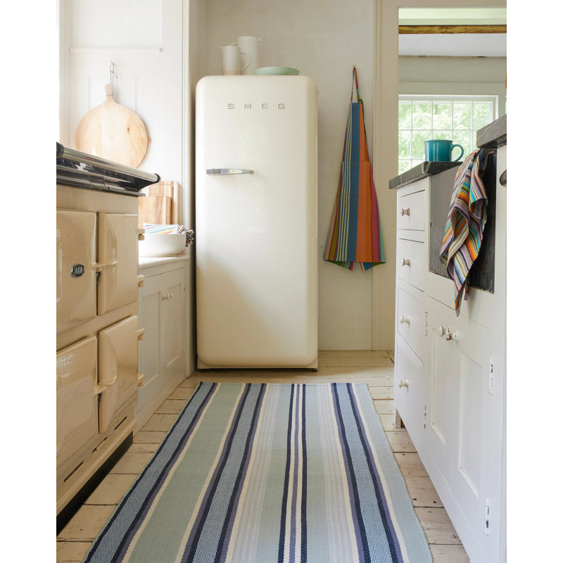 Barbados Stripe Handwoven Cotton Rug, Rectangle 5' x 8'