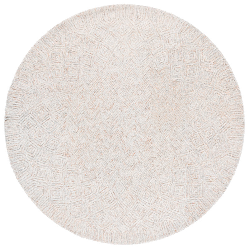 Cappellucci Pine Hand Tufted Wool & Cotton Abstract Rug, Round 6'