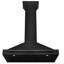 ZLINE 36 in. Autograph Edition Black Stainless Steel Wall Mount Range Hood With Polished Gold Handle-488791445