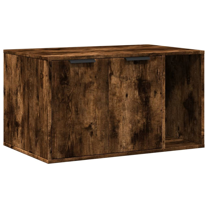 Cat Litter Box Enclosure 80X50x45 Cm Engineered Wood, Smoked Oak