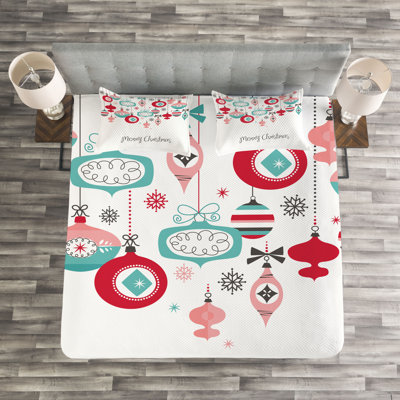 Adala Red/Teal Microfibre Bedspread Set