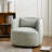 Linen Blend Upholstered Swivel Armchair With Ottoman-1495724040