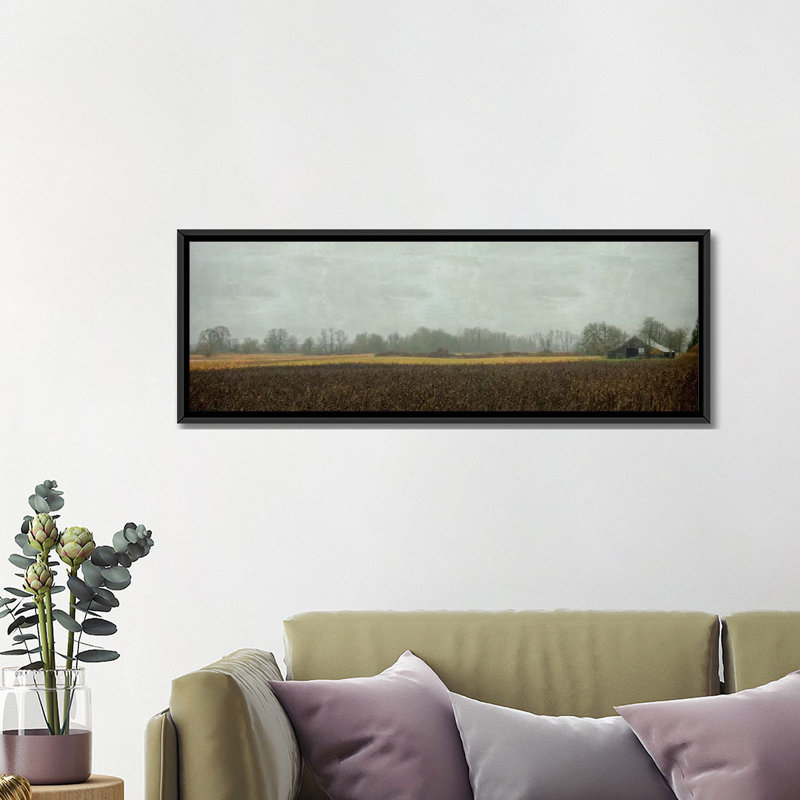 « rustique grange on a dayy day », reproduction d’impression sur toile, H 9 po x l 12 po x P 36 po, Toile avec cadre noir