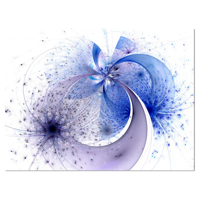 «Bright Blue Symmetric Fractal Flower», impression sur toile tendue, H 20 po x l 20 po x P 1 po