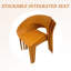 Chaise d'appoint en polypropylène orange tropical - conception monobloc pour l'intérieur et l'extérieur (ensemble de 4)