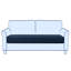 Housse extensible pour causeuse à coussins carrés / rectangulaires extensible-37885235