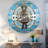 Wall Clock 24" Oversized for Living Room decor with Real Moving Gears England Collection-107103003