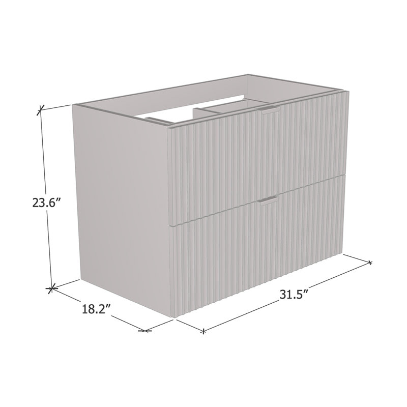 Meuble-lavabo simple 31,5 po avec plateau Cardero