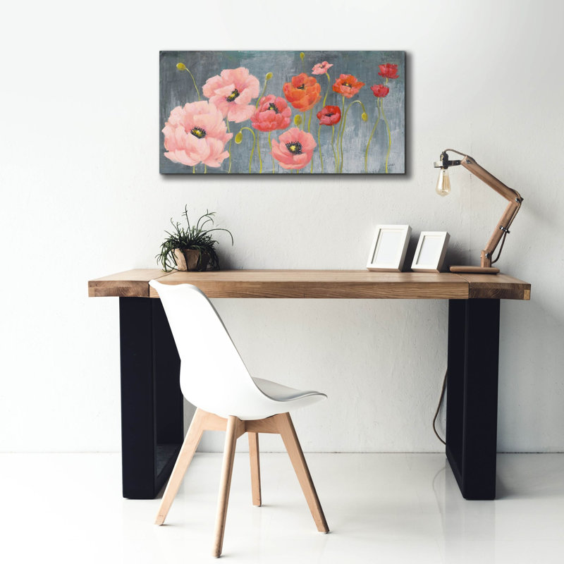 Toile épique «Poppy Party» par Julia Purinton, H 20 po x l 40 po x P 1,5 po
