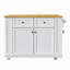 Îlot de cuisine 48 pouces avec rallonge, prise de courant, support de rangement interne, chariot de rangement sur roulettes sur 5 roulettes avec 5 supports latéraux ouverts pour la cuisine, blanc (ancien SKU N707P257057W) (ne comprend pas les tabourets)-2039698431