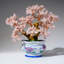 Genuine Rose Quartz Bonsai Tree In Round Ceramic Pot (8.5€ Tall)