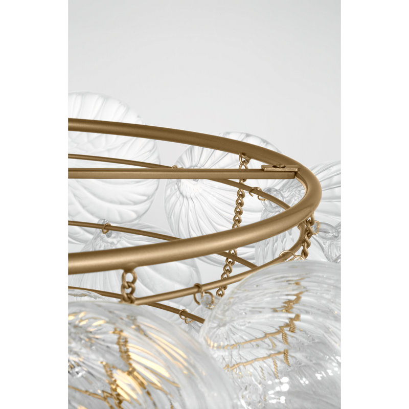 Lustre rond à intensité variable Zia de Generation Lighting, 71 cm (28 po)., 27.55, Satin Brass