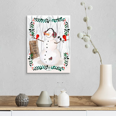 « Folk Snowman Forest II » par Jennifer Paxton Parker, reproduction d’art sur toile