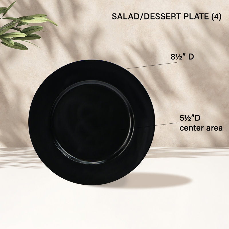 Melamine Dinnerware Set, Black
