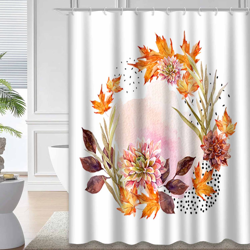 Rideau de douche jaune imperméable, rideaux de douche pour la salle de bain avec 12 crochets, 72" L x 84" W