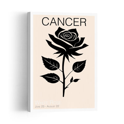 Cancer Zodiac Rose Elegant Abstract Contemporary Rose Flower Landscape Wall Art Print