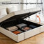Full Size Lift Up Storage Bed Frame With Adjustable Led Lights Headboard, Usb-C Charging Ports, Hydraulic Support, Faux Leather Upholstered Platform Bed, Metal Slats Support-1812873474-1812873476