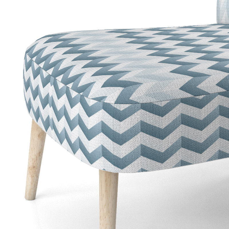 Chaise d'appoint large 27,5 po Roussel, Mélange de polyester blanc / bleu