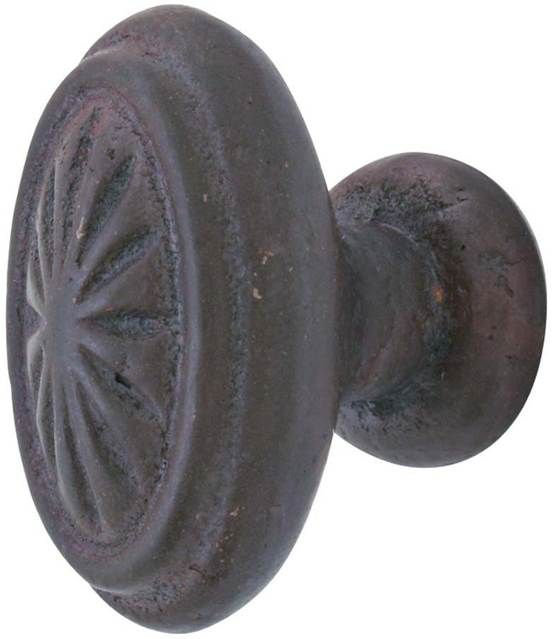 Tuscany Oversized Oval Knob, 1" H x 1" W x 1" D, Flat Black Bronze Patina