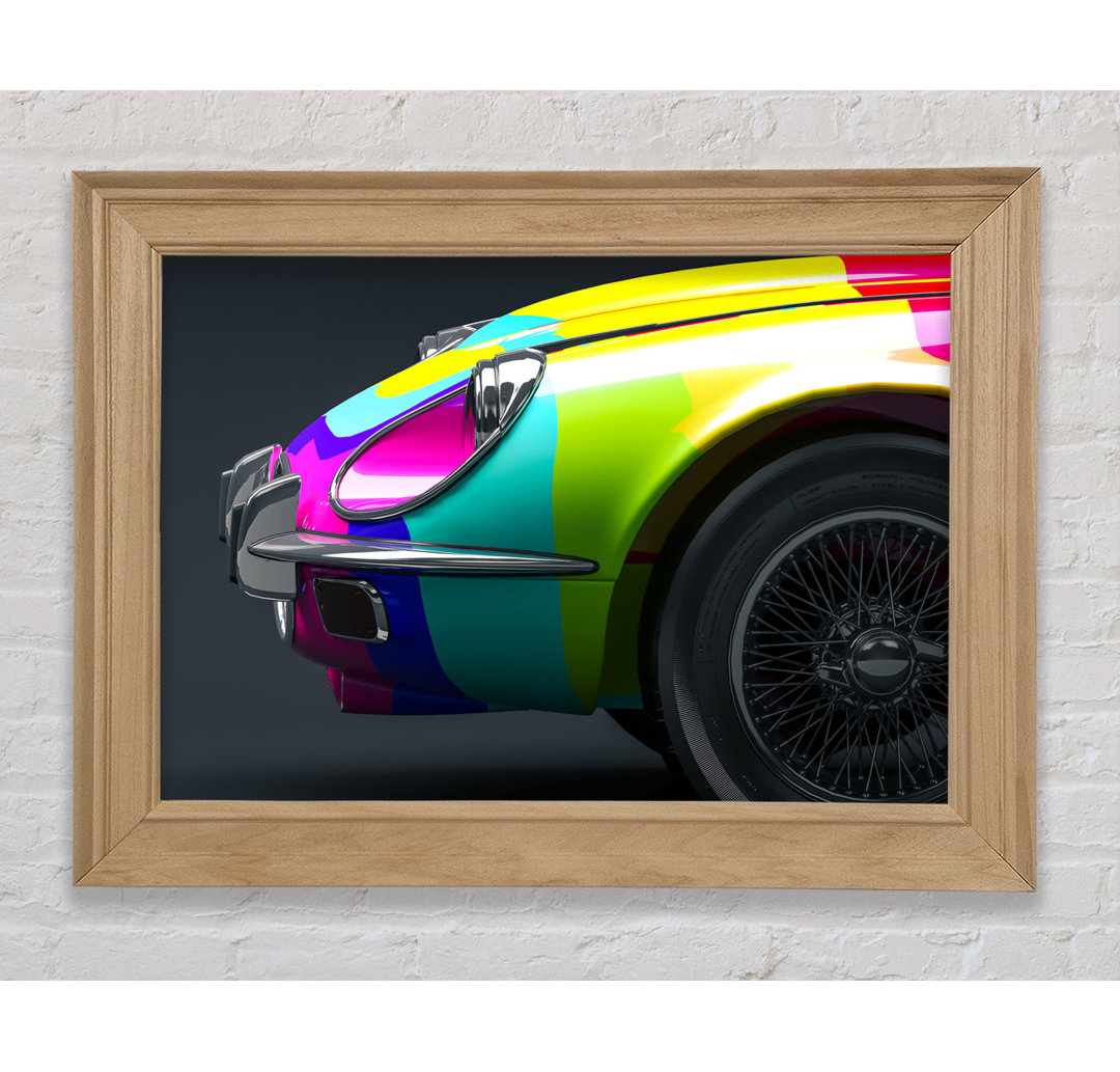 E Type Jaguar Rainbow Stripes - Einzelner Bilderrahmen Kunstdrucke