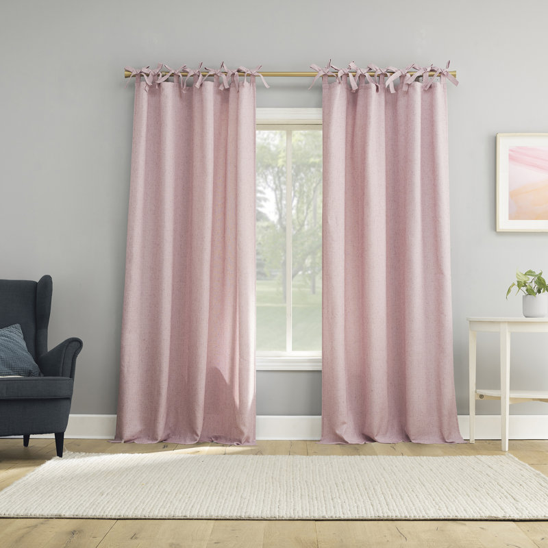 Panneau de rideau semi-diaphane Sun Zero Roxy, L 50 po x L 63 po, Rose