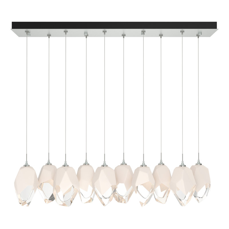 Chrysalis Kitchen Island Geometric Pendant, White, 15" - 80", Vintage Platinum