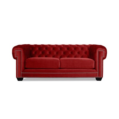 Gauna 72"" Velvet Rolled Arm Chesterfield Sofa with Reversible Cushions -  Everly Quinn, A02D772CD4974BF294B045FD1BAEA628