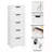 15.7" W x 40.1" H x 11.8" D 5-Drawer Free-standing Bathroom Cabinet, White-1866370313-1848888524