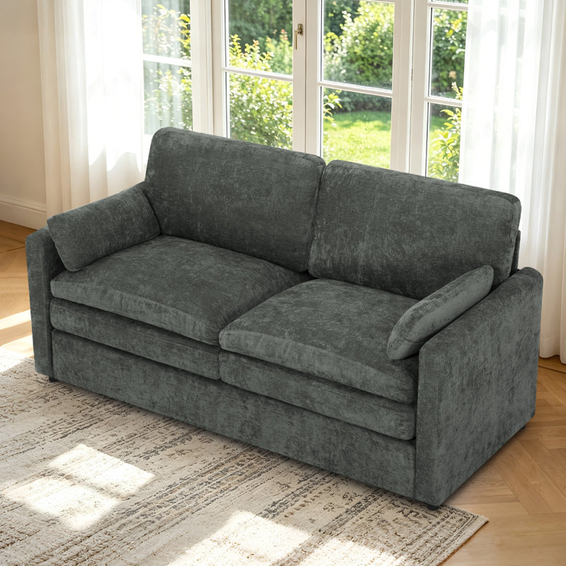 2 Seater Chenille Sofa, Gray