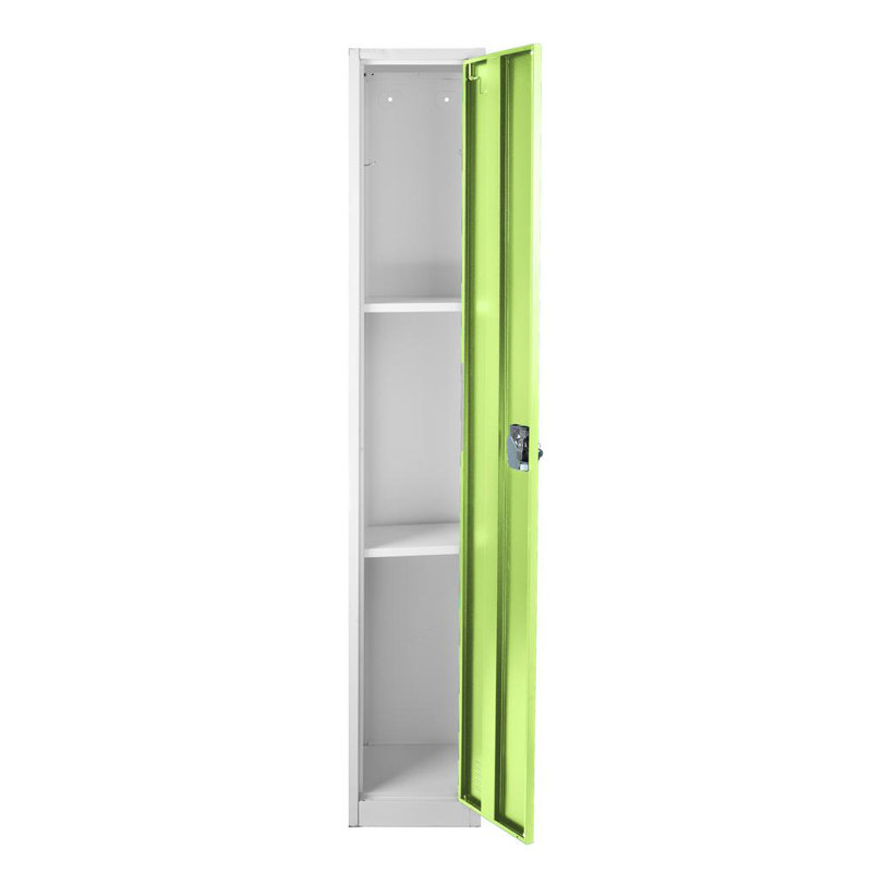 Casier à clé unique en acier 72 po x 12 po x 12 po à 1 porte - Rangement pour employés, étudiants, salle de sport, lieu de travail - Comprend une tablette, des crochets, une ventilation et un porte-carte - Assemblage facile