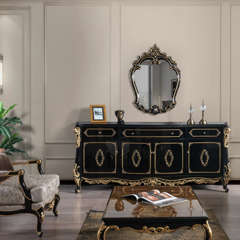 Miroir Betria doré et noir