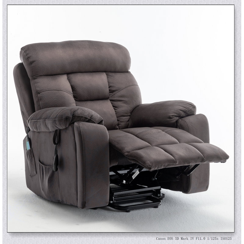 Fauteuil inclinable électrique inclinable électrique, Velours brun foncé