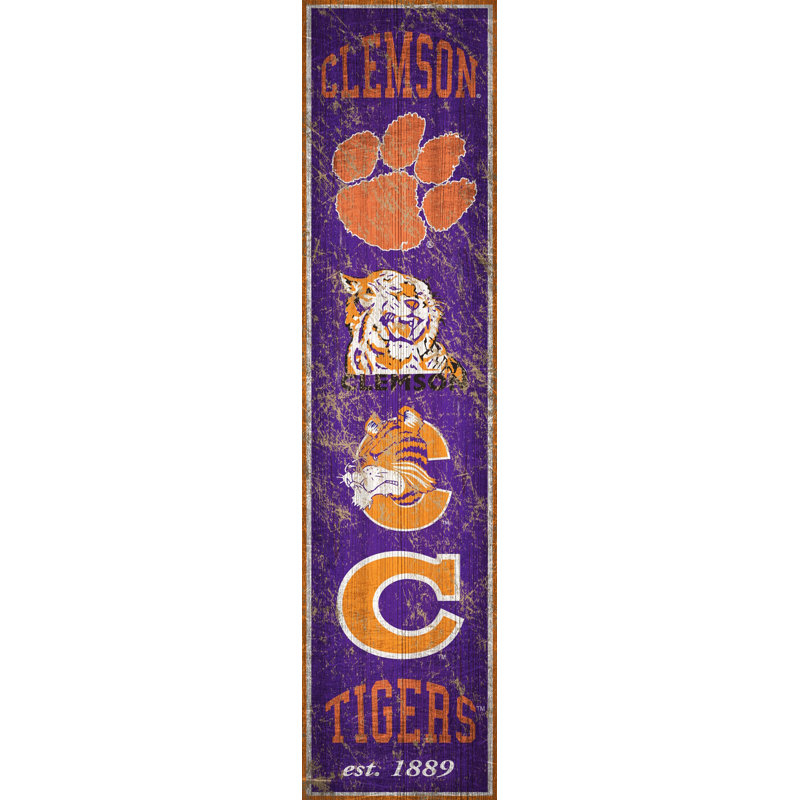 NCAA Heritage, impression sur bois, Université Clemson