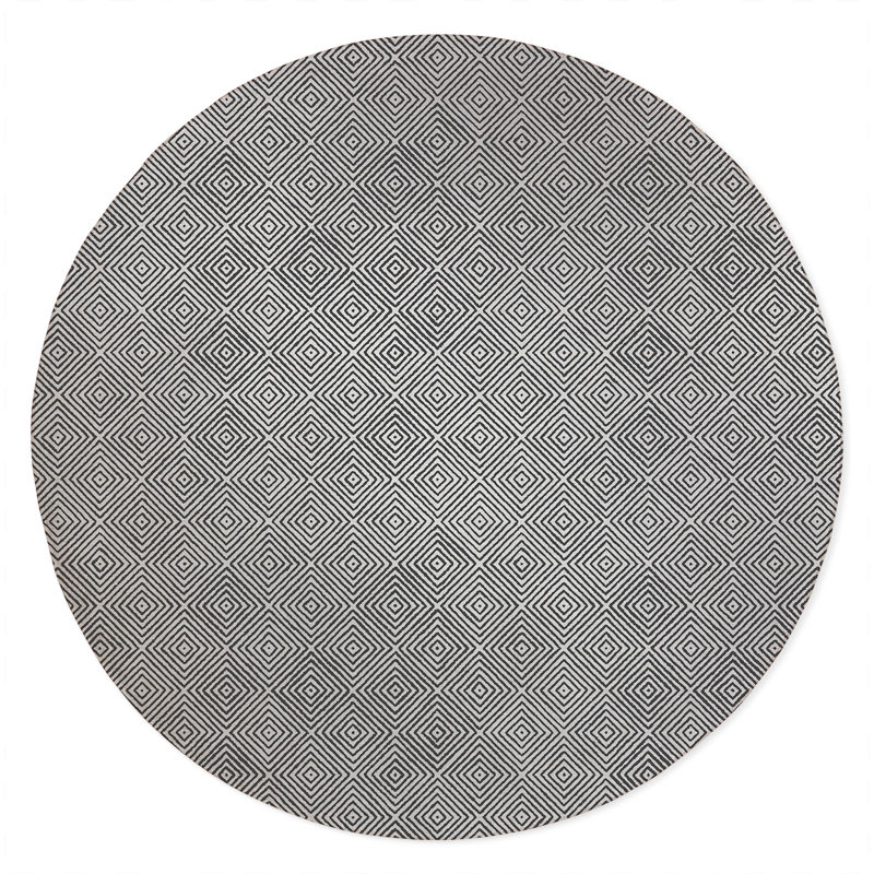 Ikat Spray Non-Slip Outdoor Rug, Round 5'